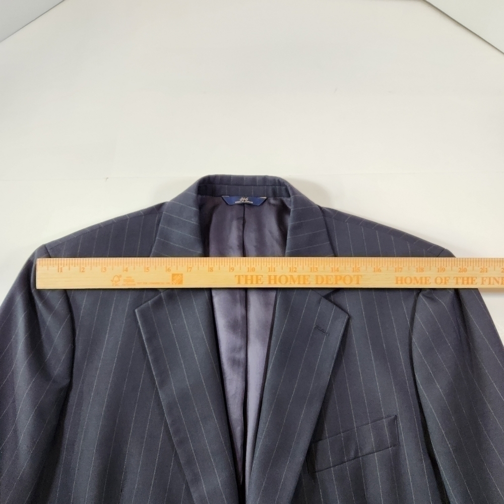 BROOKS Brothers 346 Mens 44L Wool Black Pinstripe Blazer Sport Coat Suit Jacket - Picture 8 of 11